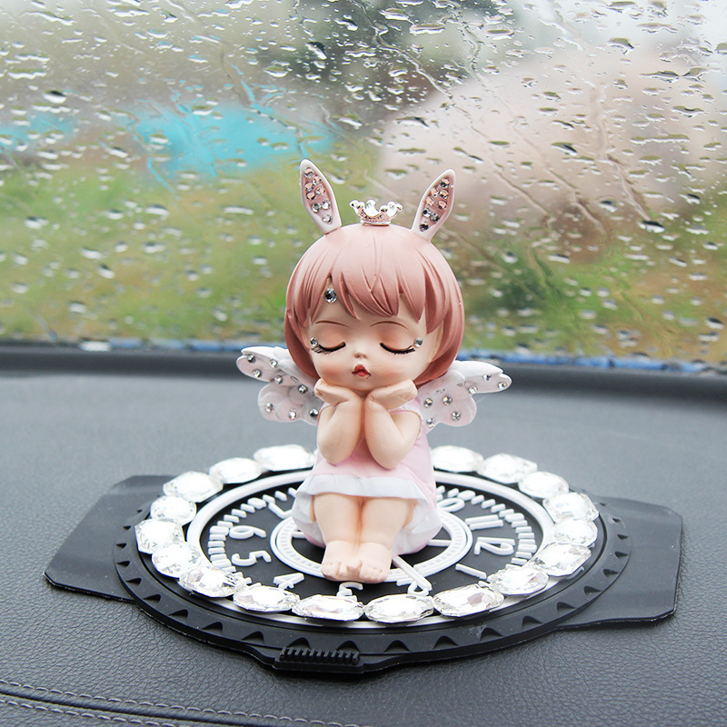 Adornos de coche Annie de diamantes adornos de coche ángel resina linda niña de dibujos animados interior del coche regalo de cumpleaños