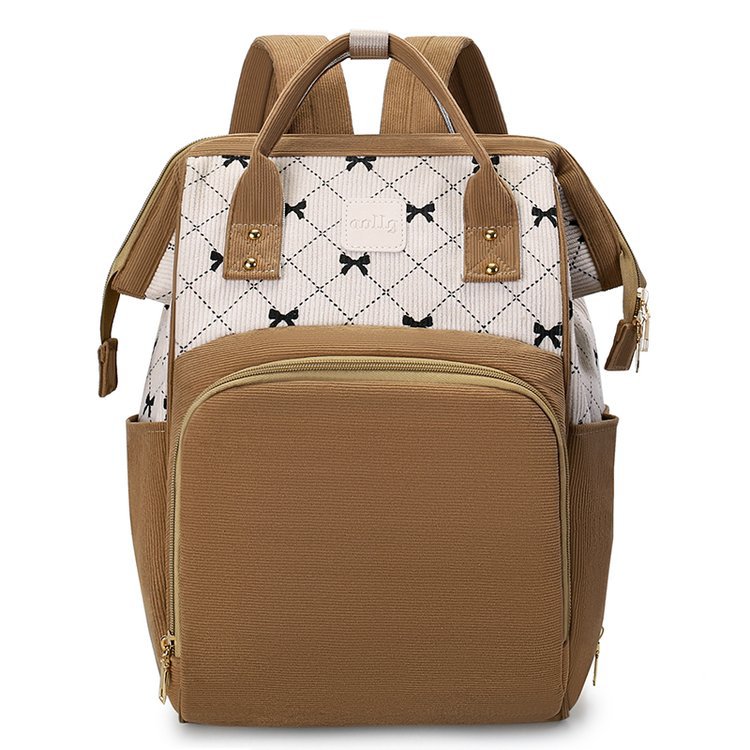 Bolsa de impresión de moda para mamás portátil versátil almacenamiento de botellas de leche bolsa de madre y bebé al aire libre mochila de viaje multifuncional portátil