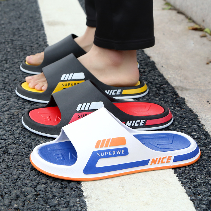Korean Summer Men's Outdoor Wear Beach Slippers Home Indoor Couple Shower Cool Slippers Trendy Fashion Women's Fashion Slippers