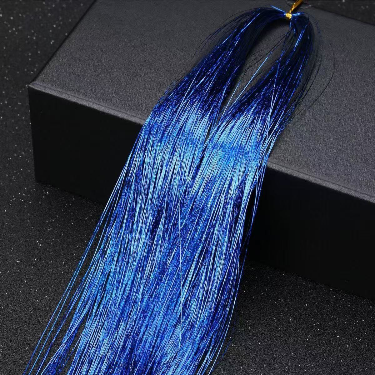 Las extensiones de cabello de alambre láser europeas y estadounidenses pelucas de color oro brillante extensiones de cabello de 120cm extensiones de cabello