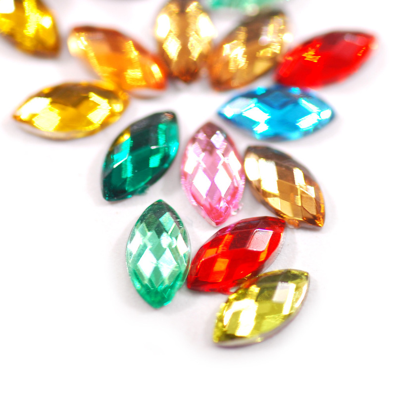 Cross-border new 3x 6mm 4x 8mm nail drill decoration flat turtle face Horse Eye acrylic drill 200 PCs/bag