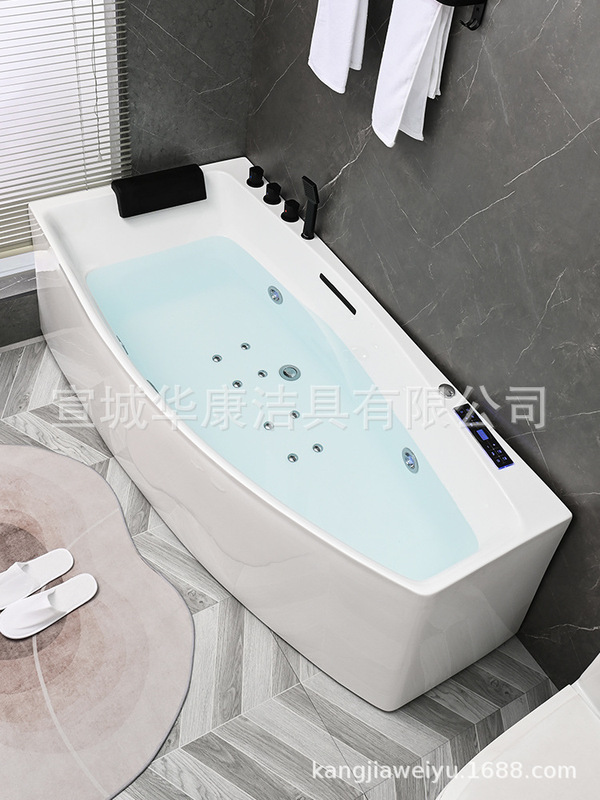Acrylic Net red small apartment surfing massage corner bathroom household constant temperature special-shaped bathtub 1.2 m -1.7m