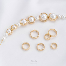 14K包金保色波浪圆环套珠圈隔珠环手工diy串珍珠手链项链饰品配件