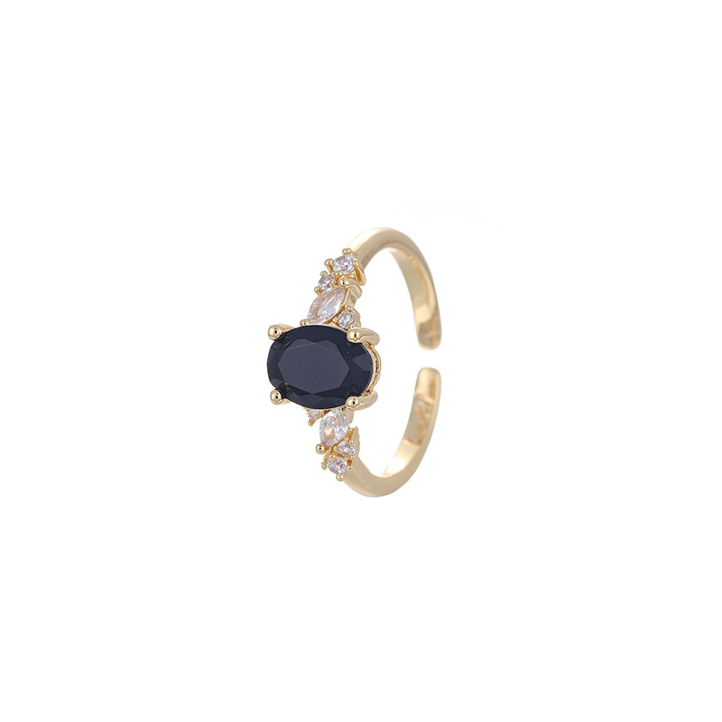 Anello aperto da donna in oro e smeraldo, stile femminile, anello con diamante moissanite verde_voghion.com