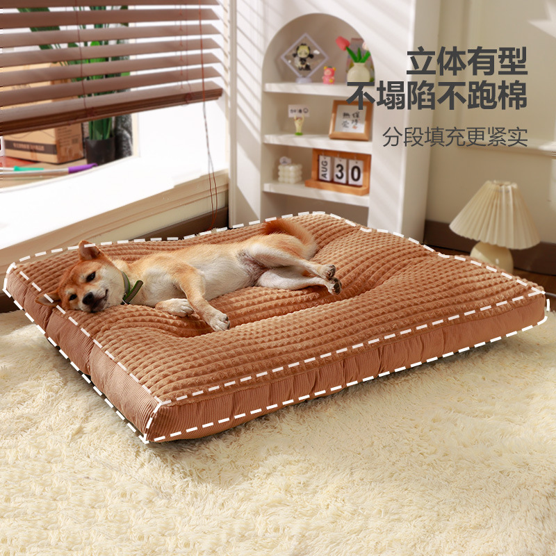 Alfombrilla para perros para mantener el calor en invierno, cama para perros para dormir para perros, almohadilla para dormir para mascotas, caseta para perros grande extraíble y lavable en todas las estaciones