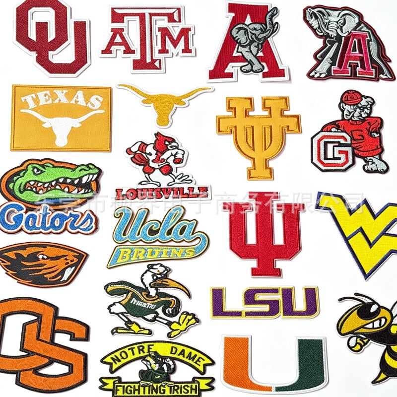 NCAA series ready-made iron-on embroidered patches for college sports teams, suitable for jackets, shoes, hats, and bags NCAA series ready-made iron-on embroidered patches for college sports teams, suitable for jackets, shoes, hats, and bags
