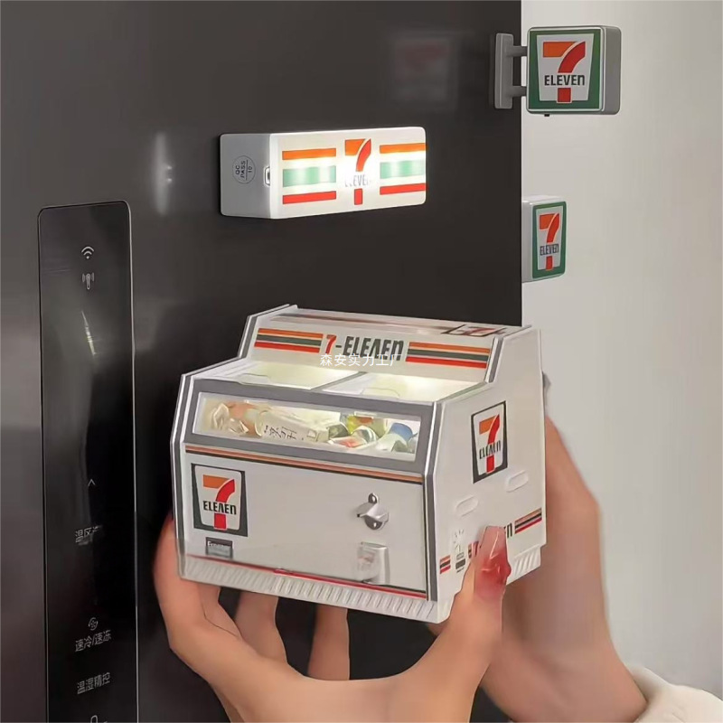 711便利店冰箱贴微缩小冰柜模型冰柜磁贴摆件可爱家居装饰品|undefined