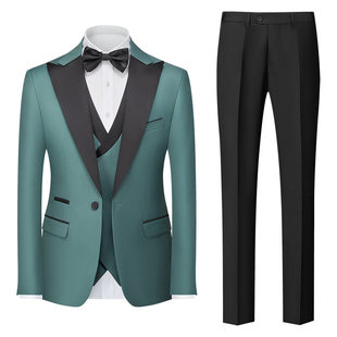 Men's Export Amazon New Three-Piece Suit Korean Style Slim Dress Suit (Not Sold Separately)