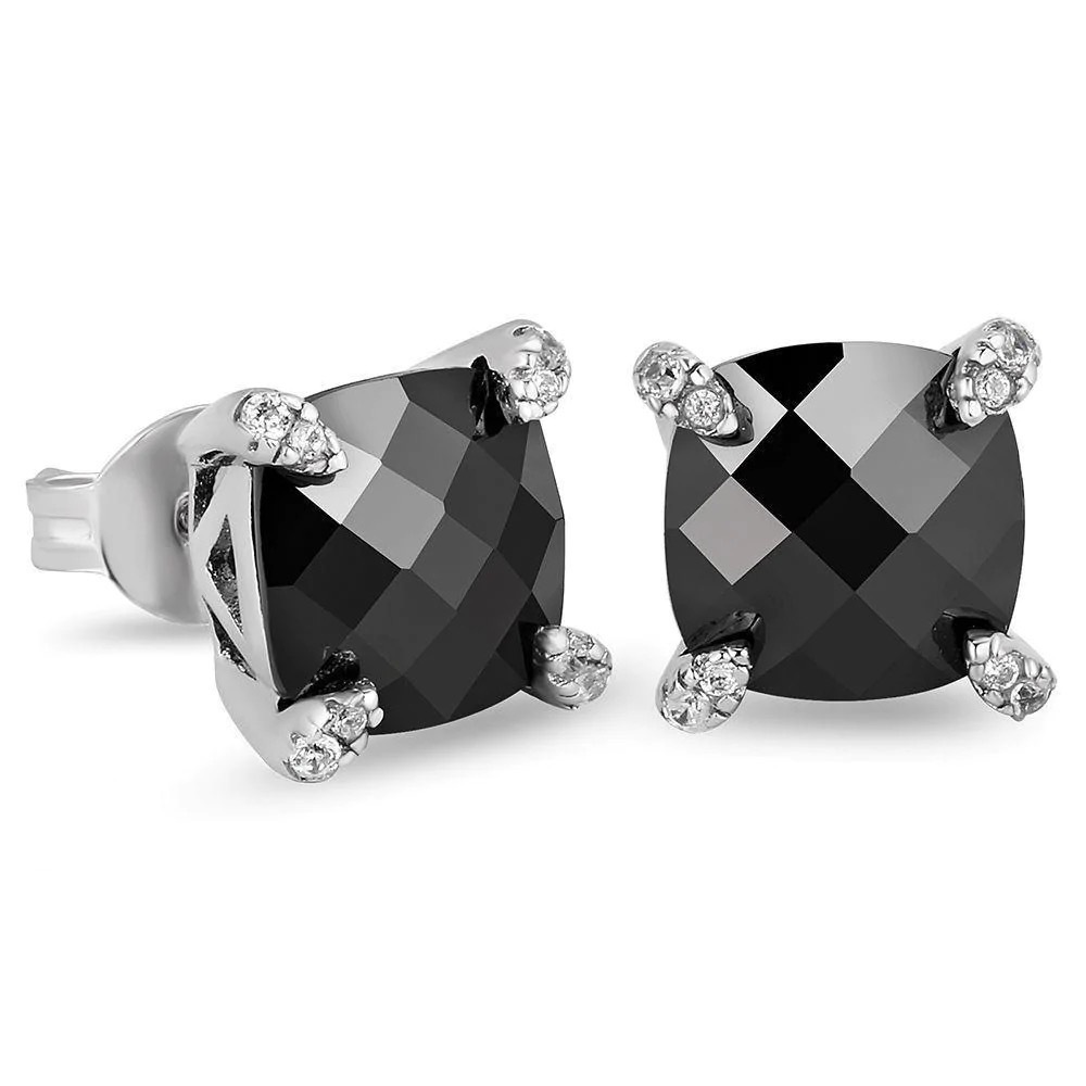 Cushion Cut Zircon Stud Earrings For Men Hip Hop Turtle Design_voghion.com