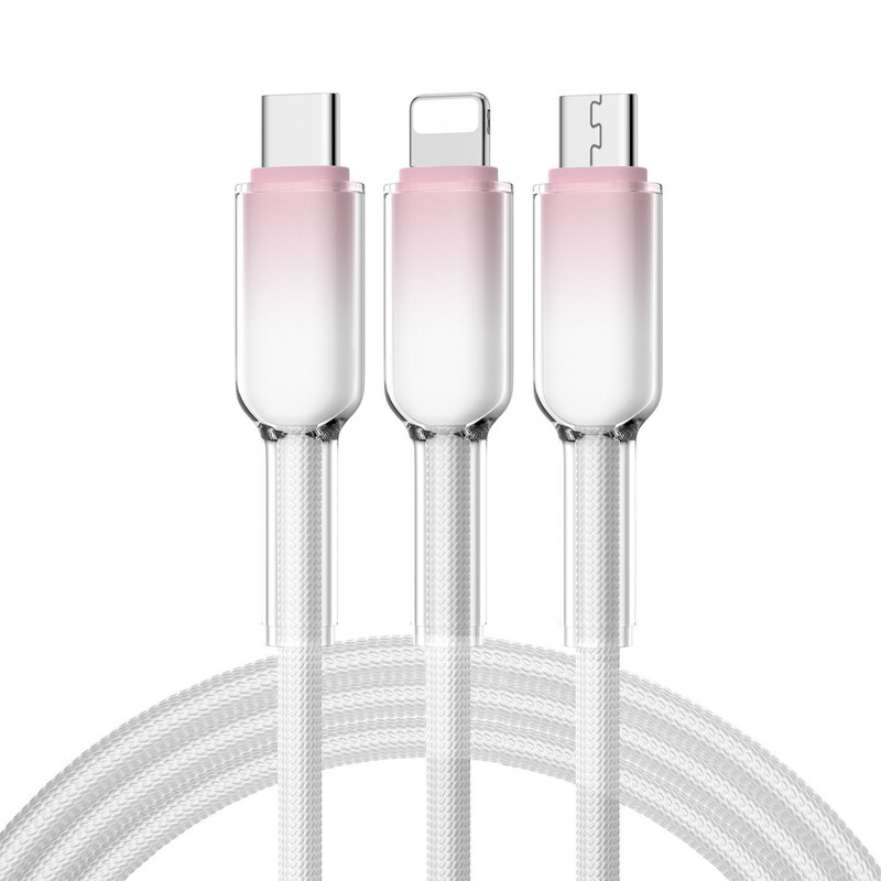 120w冰晶一拖三数据线适用苹果15华为type-c安卓手机超级快充电线|undefined
