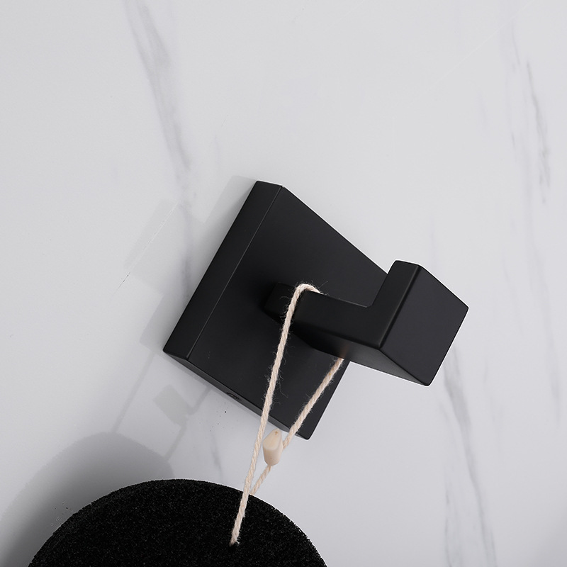 北欧风格304不锈钢黑色浴室毛巾架卫生间毛巾杆厕所壁挂毛巾挂件