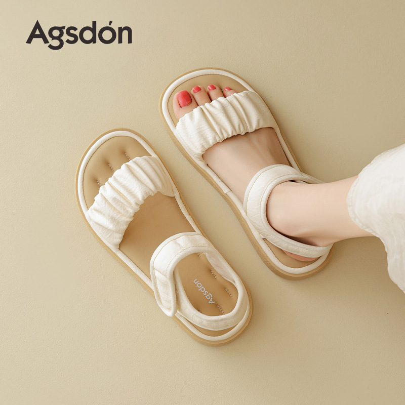 Augustion sandalias planas para mujer, verano de 2025, nuevo estilo, hermoso con falda, sandalias y zapatillas de maternidad de plataforma gruesa