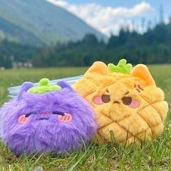 菠萝山竹毛绒玩偶挂件月见川渊火集娃娃书包水果挂件情侣双人
