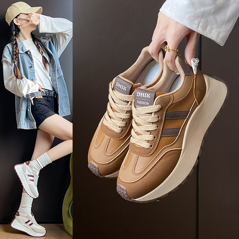2025 Thick-Soled Shoes for Women, Melard Autumn Large Size Cross-Border Student Casual Sports Versatile Sneakers Street Style Bn022 2025 Thick-Soled Shoes for Women, Melard Autumn Large Size Cross-Border Student Casual Sports Versatile Sneakers Street Style Bn022