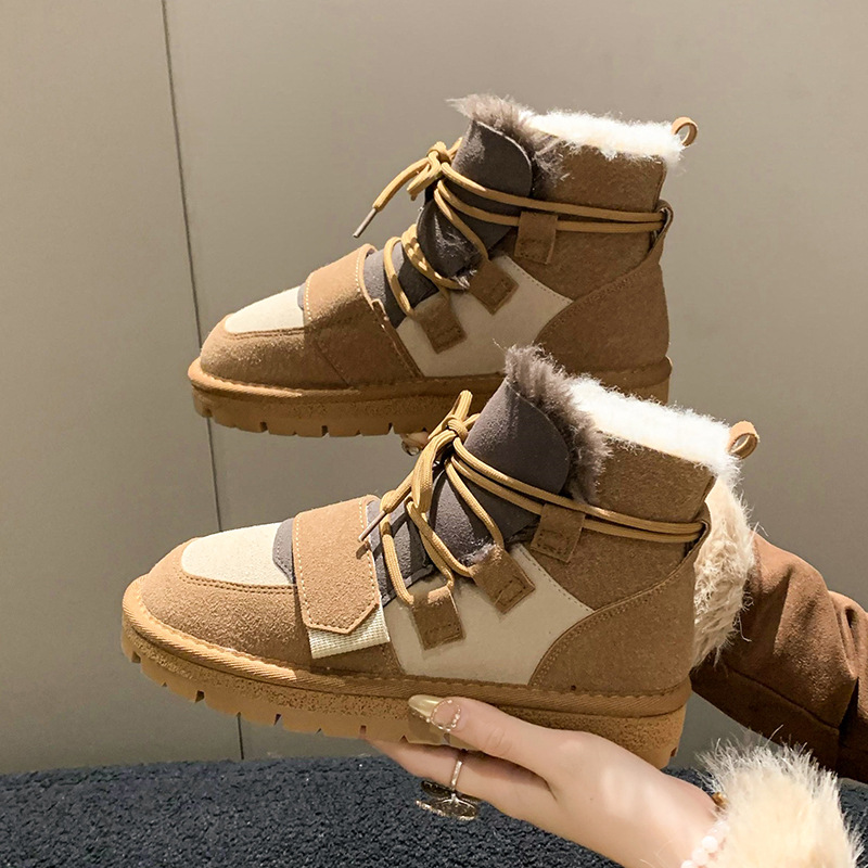 2023 Winter New Snow Boots Women's Plush Thickened Warmth High Top Bread Shoes Versatile Martin Short Boots Women's_voghion.com