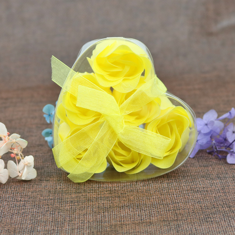 Transfronterizos 6 flores de jabón rosa caja de flores regalos pequeños regalos prácticos flores de jabón flores de simulación flores de jabón