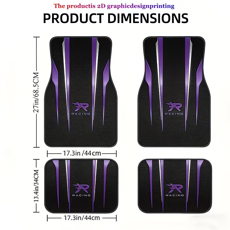 Cross-Border Temu New Hot-Selling American-Style Car Floor Mats, Dirt-Resistant, Wear-Resistant, Easy to Care For, Four-Piece Set, Label Included, Dropshipping Wholesale