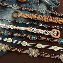 复古波西米亚民族风编织腰链女夏高级感流苏串珠腰绳裙子收腰配饰