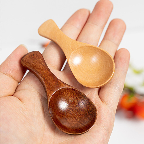 Internet celebrity lotus nanmu small wooden spoon tea milk powder ice cream dessert small spoon rice spoon shovel wooden spoon