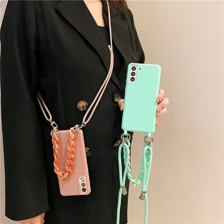 High-End Lanyard Suitable for S26Ultra Case, S24 Protective Cover, S21Fe Liquid Silicone, A57 Anti-Drop, A52 Soft Case