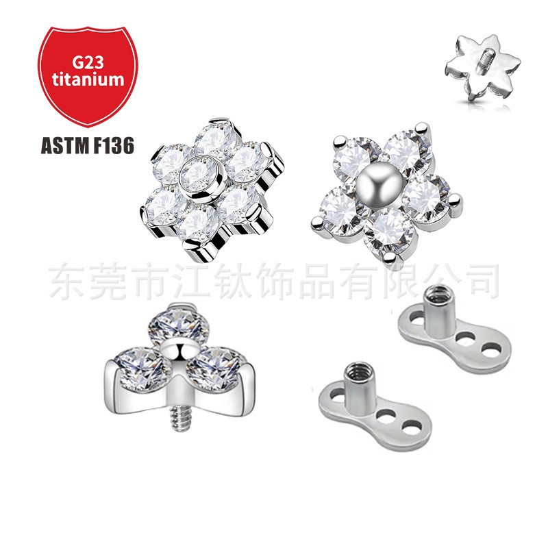Pointed titanium steel lip stud product view