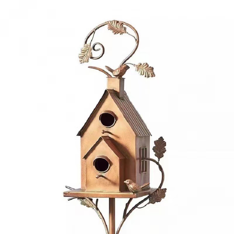 国境を越えた鳥小屋ブラケット金属装飾品屋外鳥の巣鳥小屋庭の装飾金属工芸品の装飾品|undefined