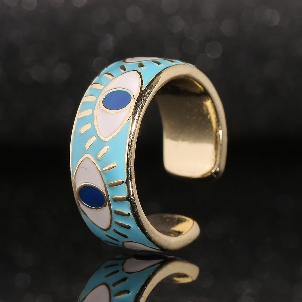 European And American Fashion Evil Eye Copper Ring Wholesale display picture 4