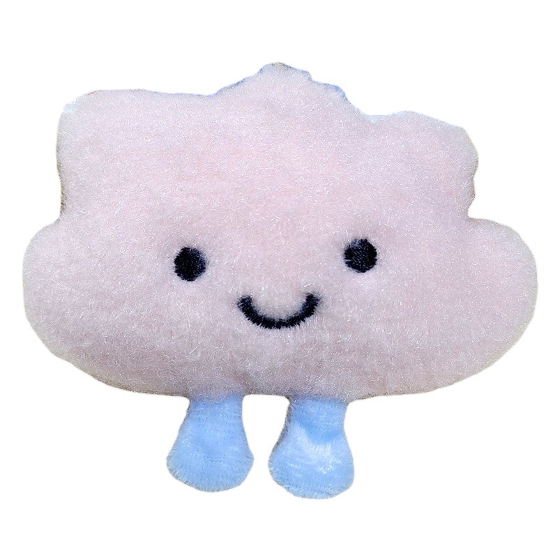 ins Cyber Red Cotton Little Clouds Girl's Heart Soft Cute Brooch with Feet White Cloud Powder Cloud Bag Keychain Pendant