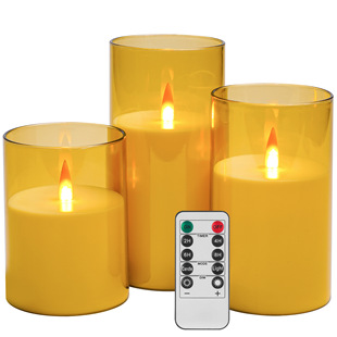 Cross border LED electronic candle lamp high simulation acrylic shell candle with remote control atmosphere light home decoration