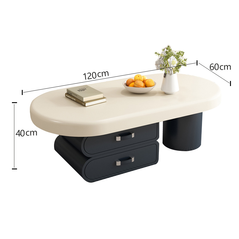 Mesa de té de la sala de estar nuevo diseño moderno de mármol de viento crema