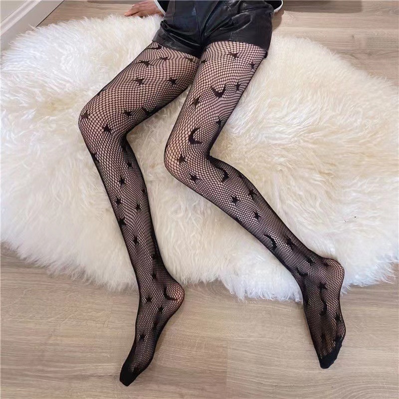 Jeans calcetines de rejilla ahuecados verano fino JK popular seda negra anti-enganche uniforme de mujer estilo coreano todo partido pantimedias