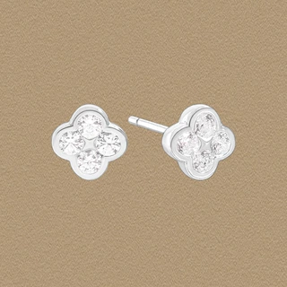 1023锆石花朵耳钉女高级感S925纯银韩版ins小众设计养耳洞银耳饰