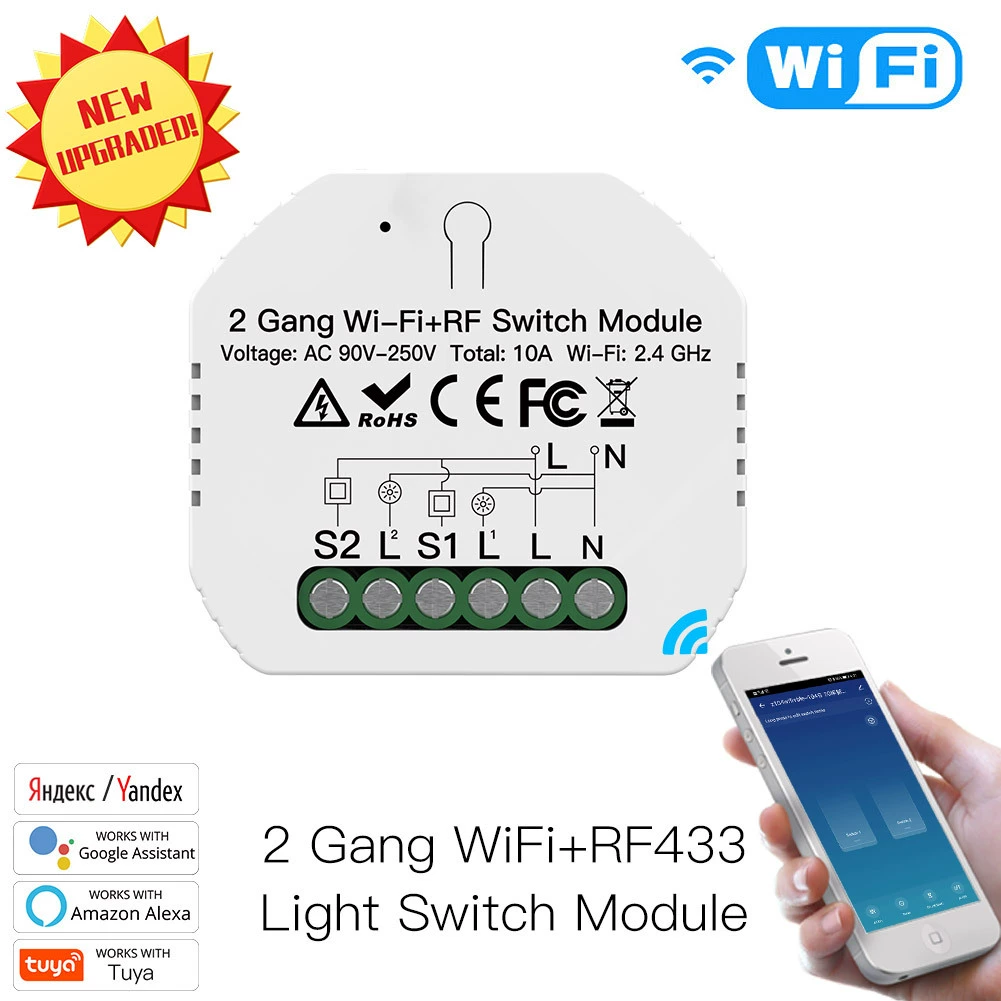Tuya Smart Home ZigBee Light Control Smart Switch App Voice Timing 2-way Smart Switch Opener