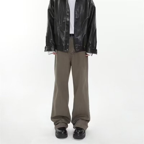 Marron Brown Men's and Women's Same Style American Retro Straight Leg Casual Coffee Color Cleanfit Pants Trendy