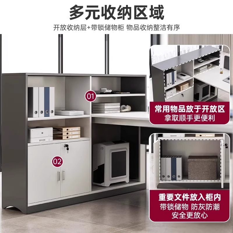 Mesa de oficina simple mesa de oficina moderna combinación de sillas doble mesa de oficina de cuatro personas mesa de finanzas