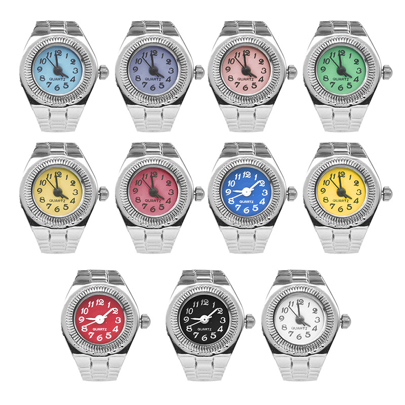 Foreign Trade Recommended Digital Ring Watch Silver Time Creative Finger Watch Wholesale Cross-Border Simple Finger Ring Watch