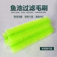 绿色毛刷锦鲤鱼池高效培菌过滤毛刷十字毛刷过滤材毛刷50支/箱