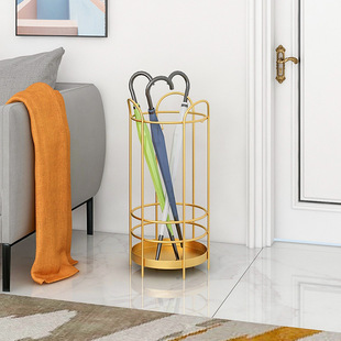 Creative Umbrella Stand for Home Storage, Floor-Standing Hotel Lobby Entrance Umbrella Holder, Simple Iron Art Umbrella Bucket Drainage Rack