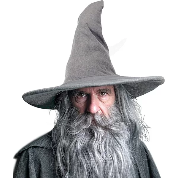 Halloween Gray Twisty Witch Hat, Gray Velvet Witch Hat, Wizard Witch Magician Velvet Hat