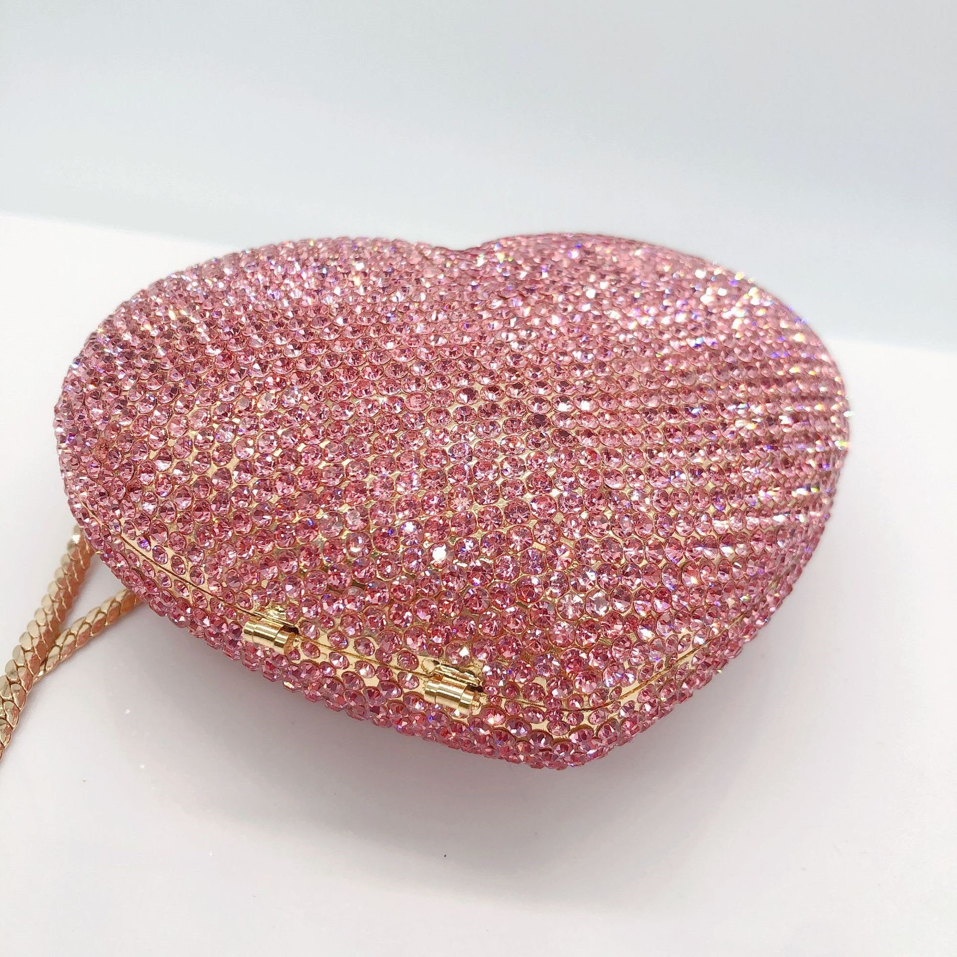 Crystal Clutch Bag Cross-border Heart Diamond Bag Banquet Party Crystal Handbags
