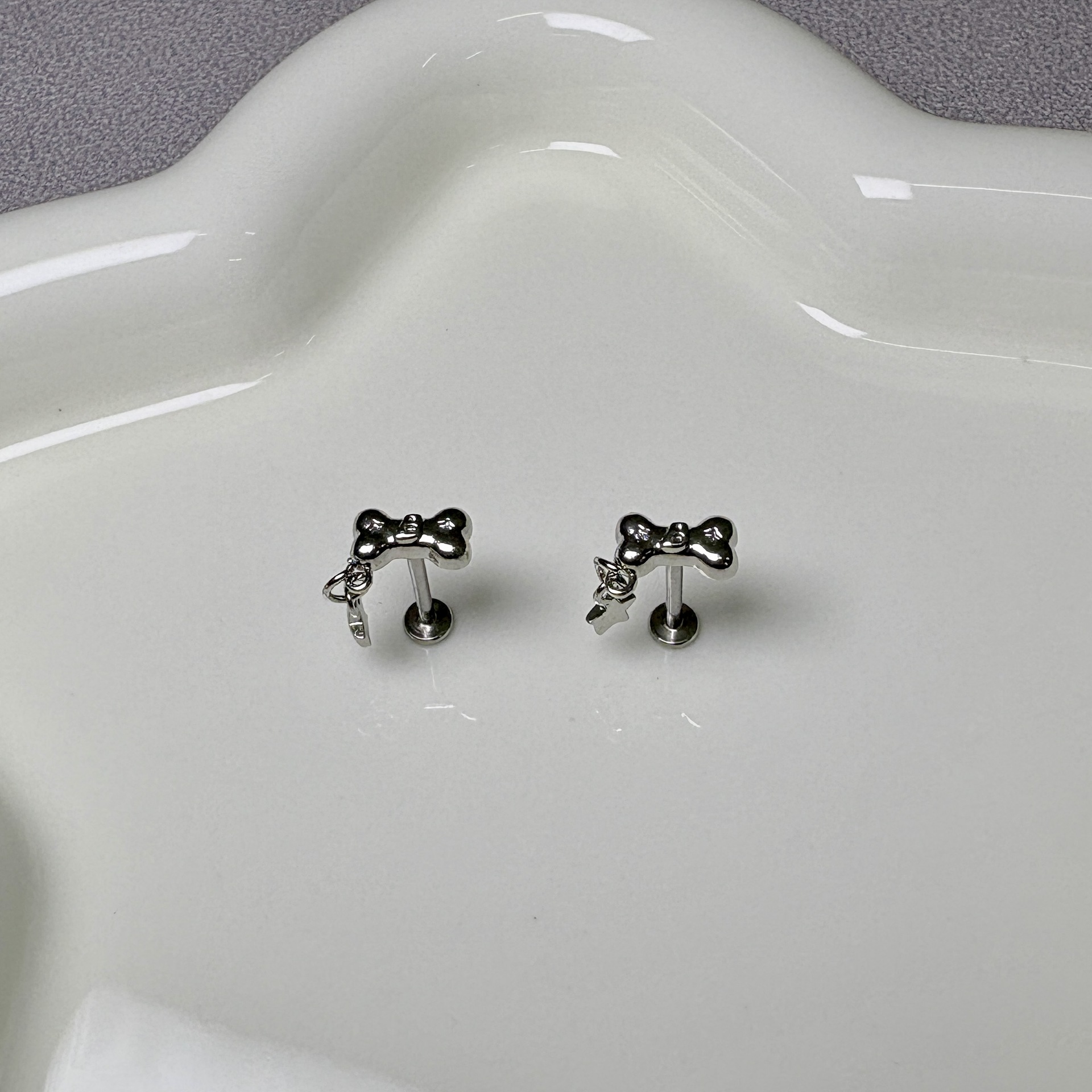 Labret stud lip piercing jewelry styling detail