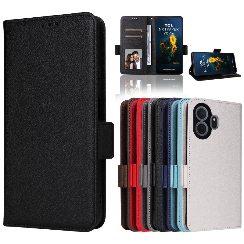 Suitable for Tcl Nxtpaper 70 Pro Mobile Phone Leather Case Tcl K70 Xe Mobile Phone Case Flip Cover Card Holder Lanyard S