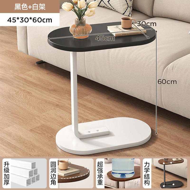 Estilo crema sofá mesa auxiliar mesita de noche gabinete lateral mesa de té móvil estante de almacenamiento mini balcón mesa pequeña