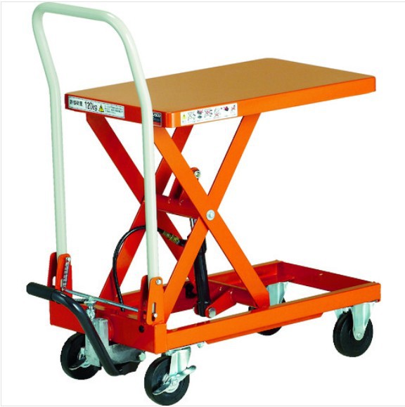 日本中山TRUSCO 手动升降平台车HLFA-S120载重120kg折叠式350X570