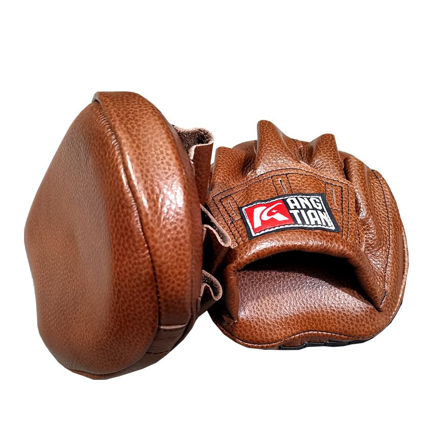 Fábrica de Angtian venta directa personalizada de cuero de vaca boxeador objetivo de boxeo de boxeo de lanzamiento de lanzamiento de mano pequeña equipo de entrenamiento de acompañamiento