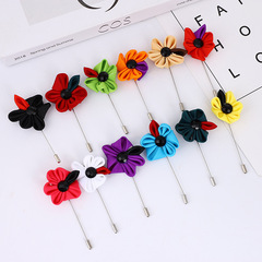 韓版簡約時尚感銅質布藝胸針上衣外套復古氣質領花配飾飾品大胸花