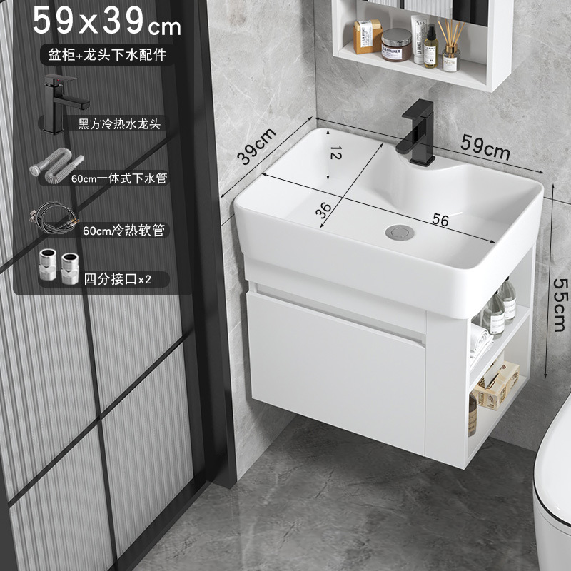 Cajón tipo pared tipo casa pequeña almacenado lateral gabinete de baño cerámica todo en un lavabo gabinete combinación lavabo de cara lavabo