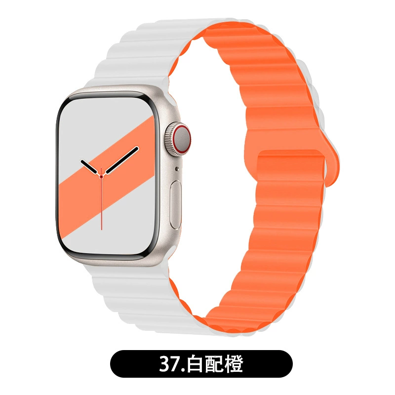Подходит ремешок Apple Watch двухцветный магнитный силикон IWATCH1-9 поколения/SE