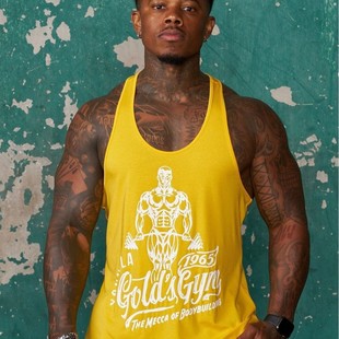 Youngla New Men's Vest Outdoor Running Training Sports Fitness Quick-Drying Breathable Cotton Printed Top