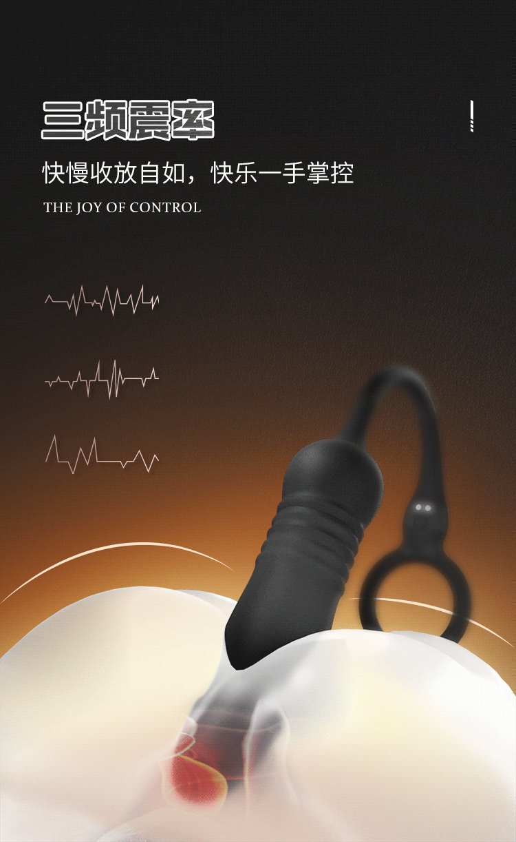 Remote-Control Vibrating Prostate Massager with Automatic Retractable Motion, Silicone Anal Toy — detail image 3